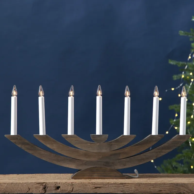 Świecznik adwentowy drewniany brązowy NAVIDA — zdjęcie 3