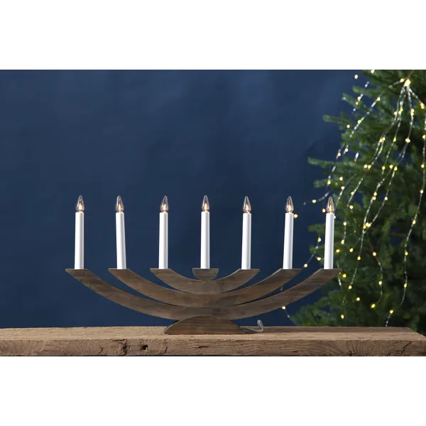Świecznik adwentowy drewniany brązowy NAVIDA — zdjęcie 7