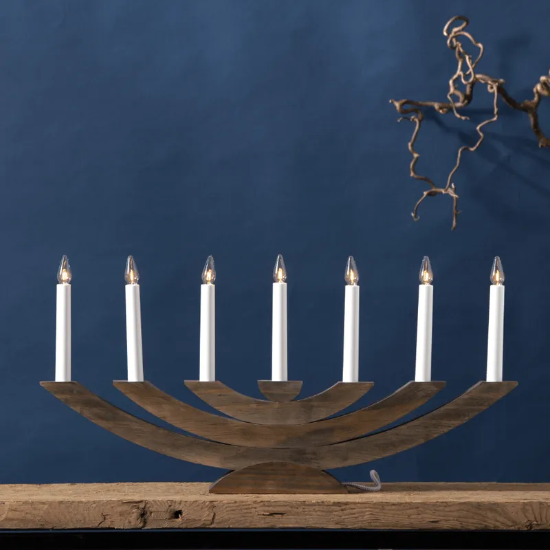 Świecznik adwentowy drewniany brązowy NAVIDA — zdjęcie 8