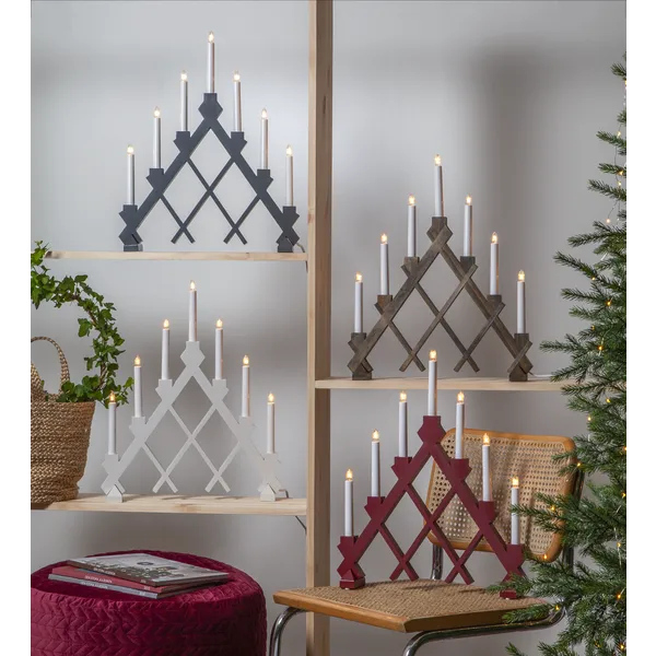 Świecznik adwentowy drewniany brązowy RUT — zdjęcie 5