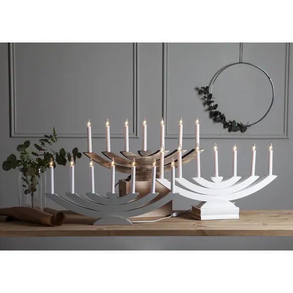 Świecznik adwentowy drewniany szary NAVIDA — zdjęcie 8