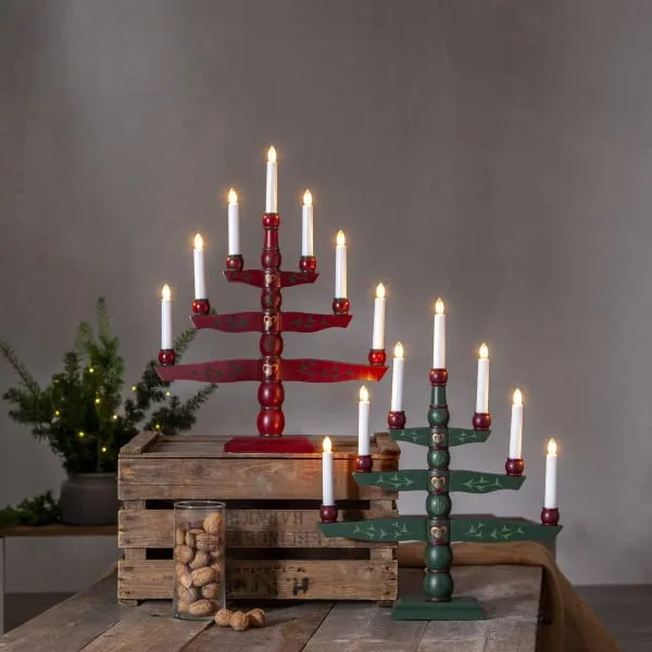 Świecznik adwentowy drewniany zielony TRADITION — zdjęcie 12