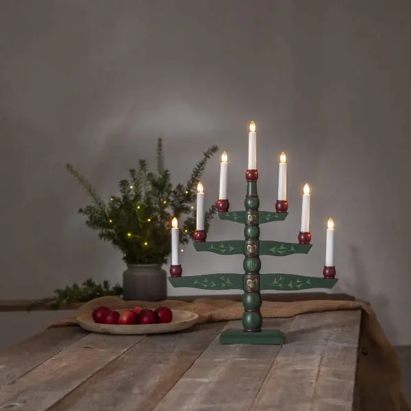 Świecznik adwentowy drewniany zielony TRADITION — zdjęcie 13