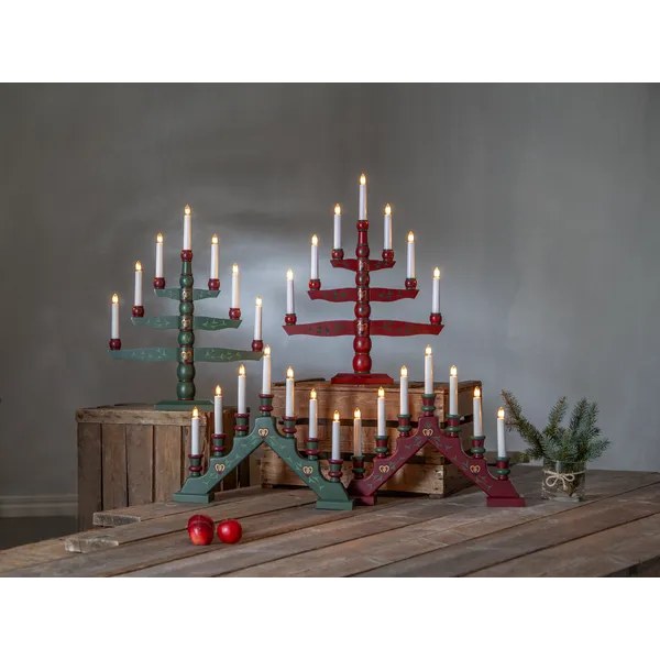 Świecznik adwentowy drewniany zielony TRADITION — zdjęcie 6