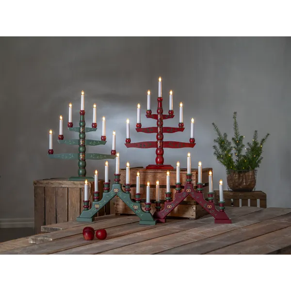 Świecznik adwentowy drewniany zielony TRADITION — zdjęcie 7