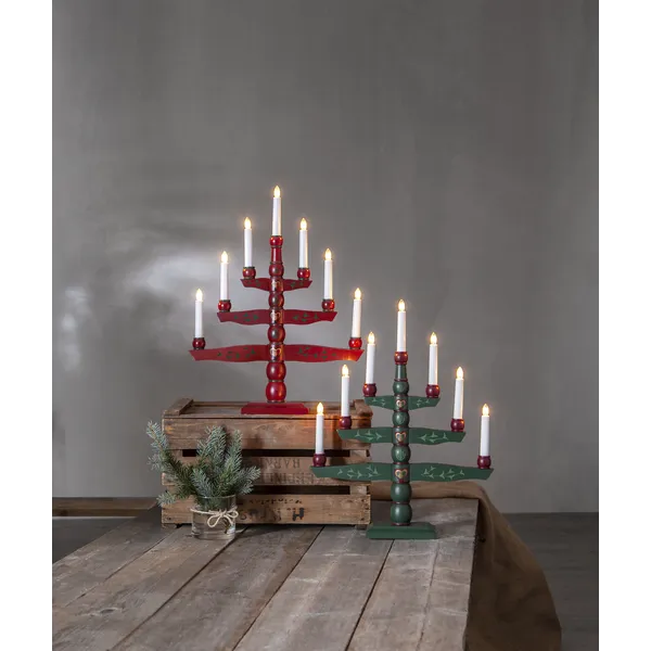 Świecznik adwentowy drewniany zielony TRADITION — zdjęcie 10