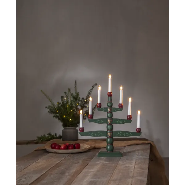 Świecznik adwentowy drewniany zielony TRADITION — zdjęcie 11