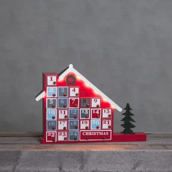 Świecznik domek kalendarz adwentowy Led YULETIDE na baterie — zdjęcie 3