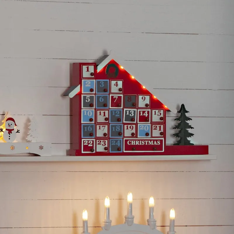 Świecznik domek kalendarz adwentowy Led YULETIDE na baterie — zdjęcie 5