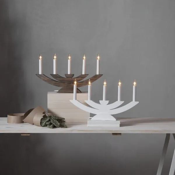 Świecznik drewniany brązowy NAVIDA — zdjęcie 4
