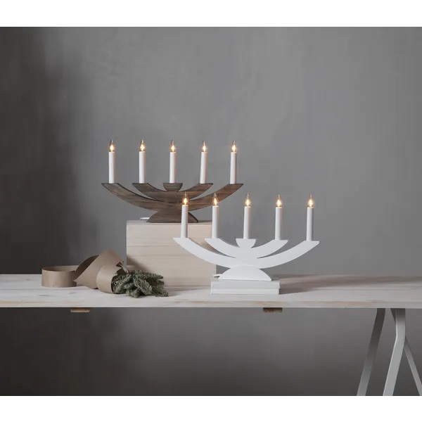 Świecznik drewniany brązowy NAVIDA — zdjęcie 6
