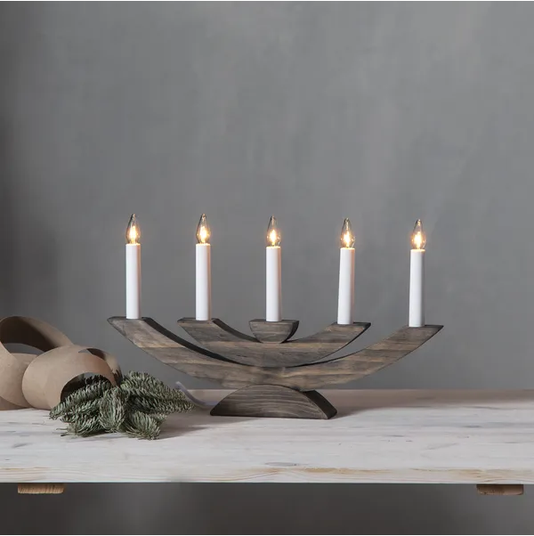 Świecznik drewniany brązowy NAVIDA — zdjęcie 10