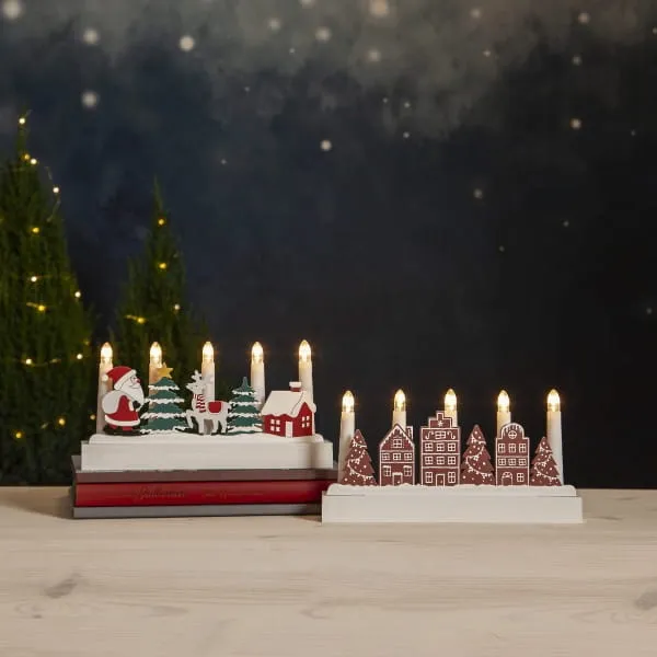 Świecznik drewniany brązowy YULETIDE na baterie — zdjęcie 11