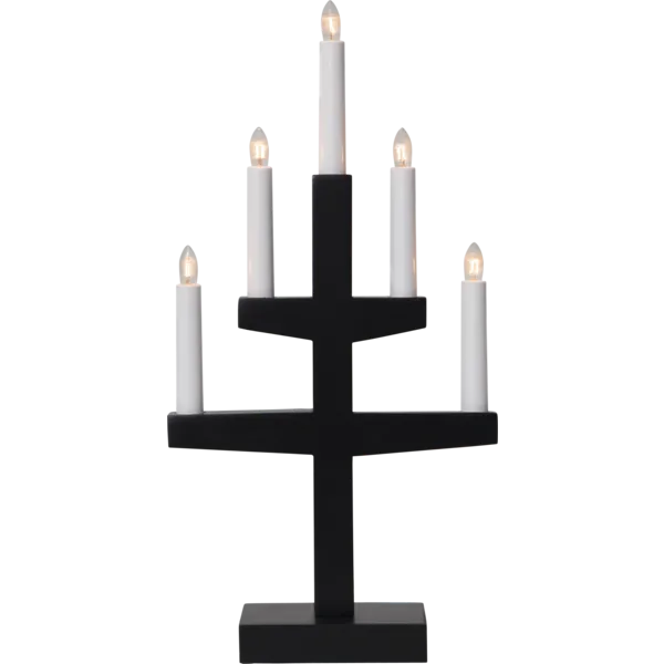 Świecznik drewniany czarny TRAPP — zdjęcie 2