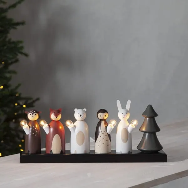 Świecznik drewniany kolorowy FOREST FRIENDS — zdjęcie 5