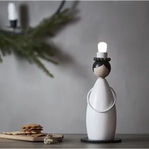 Świecznik drewniany świąteczny biały LUCIA CLASSIC 1x żarówka E14