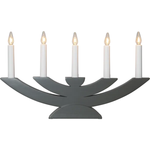 Świecznik drewniany szary NAVIDA — zdjęcie 2