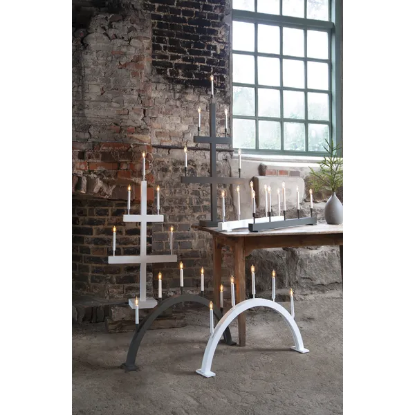 Świecznik drewniany szary STORM — zdjęcie 8