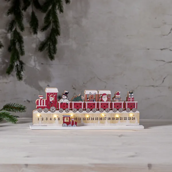 Świecznik kalendarz adwentowy drewniany Led JOLLY na baterie — zdjęcie 3