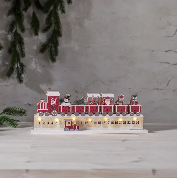 Świecznik kalendarz adwentowy drewniany Led JOLLY na baterie — zdjęcie 5