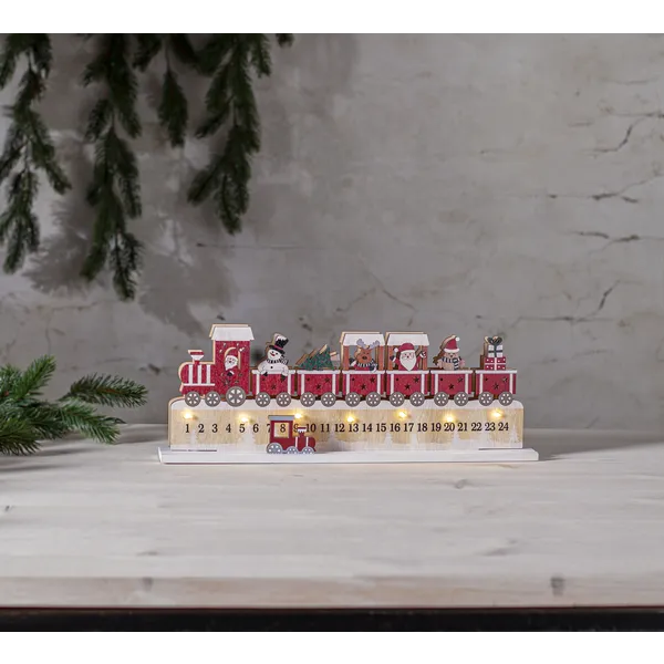 Świecznik kalendarz adwentowy drewniany Led JOLLY na baterie — zdjęcie 6