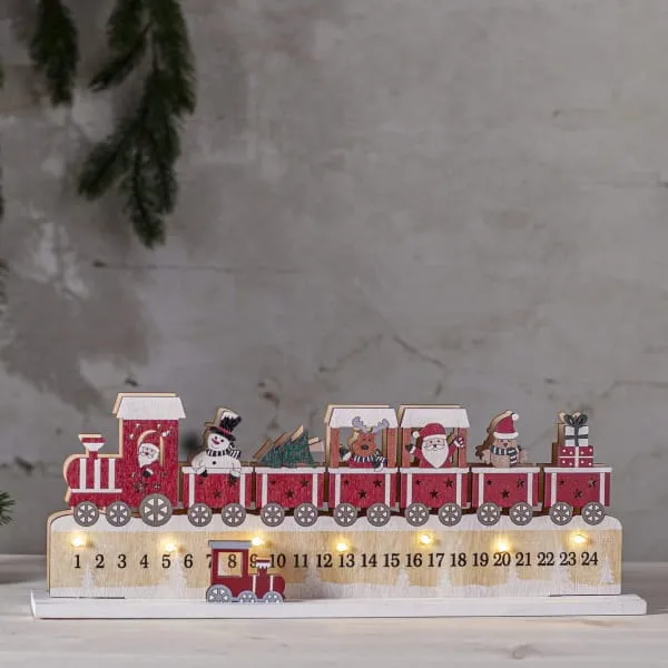 Świecznik kalendarz adwentowy drewniany Led JOLLY na baterie — zdjęcie 9