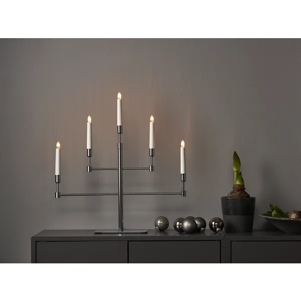 Świecznik metalowy chrom VIDE — zdjęcie 5