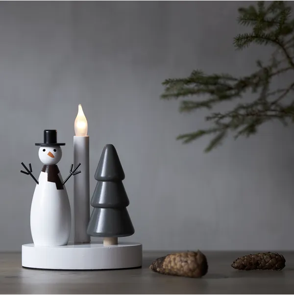 Świecznik świąteczny drewniany CHRISTMAS JOY 1x żarówka E10 — zdjęcie 3