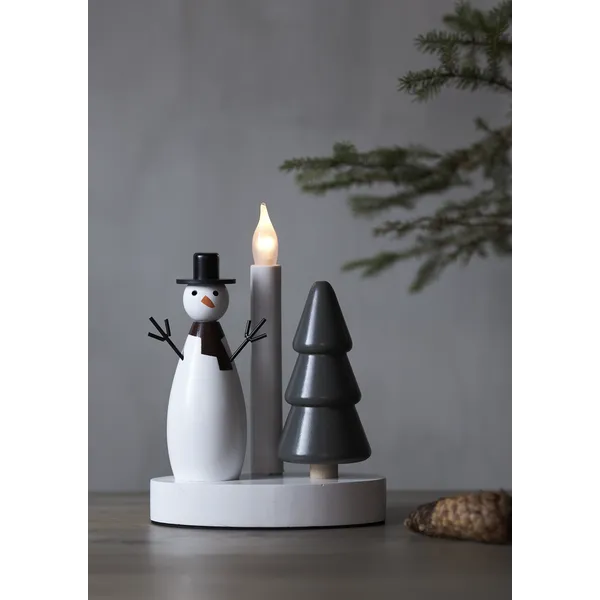 Świecznik świąteczny drewniany CHRISTMAS JOY 1x żarówka E10 — zdjęcie 6