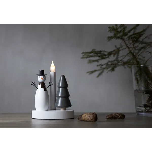 Świecznik świąteczny drewniany CHRISTMAS JOY 1x żarówka E10 — zdjęcie 7