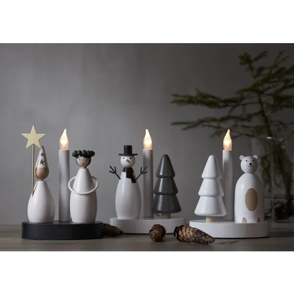 Świecznik świąteczny drewniany CHRISTMAS JOY 1x żarówka E10 — zdjęcie 8