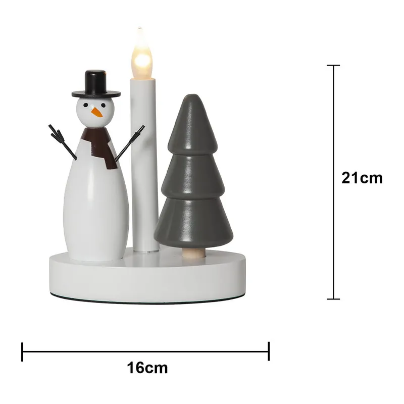 Świecznik świąteczny drewniany CHRISTMAS JOY 1x żarówka E10 — zdjęcie 9