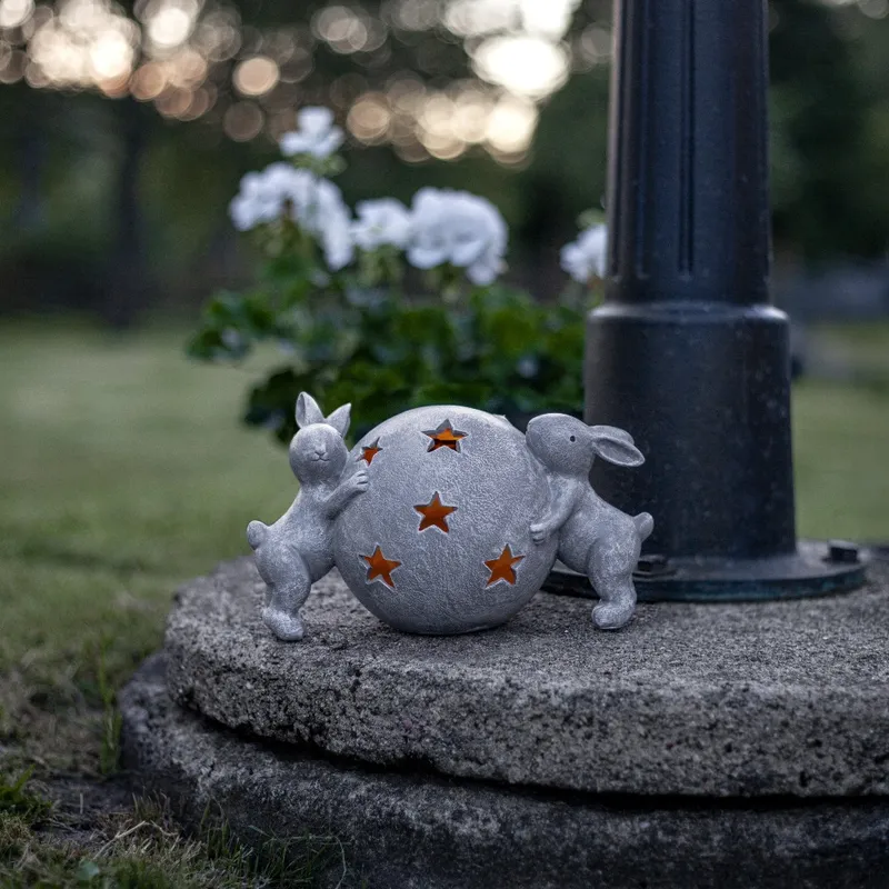 Zające z kulą solarna dekoracja Led HARRIET — zdjęcie 3