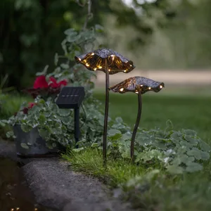 Zestaw 2x dekoracja solarna ogrodowa LED wbijana grzybki Lumini