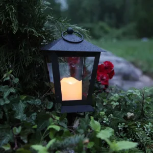 Lampion ze świecą LED SERENE Czarny na baterie IP44