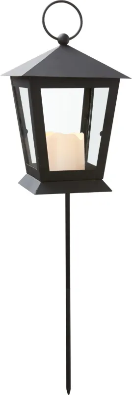 Lampion ze świecą LED SERENE Czarny na baterie IP44 — zdjęcie 2