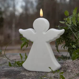 Świeca LED Aniołek plastikowa FLAMME biała zewnętrzna 18cm IP44