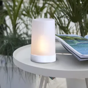 Świeca LED FLAME Biała 14,5cm z animowanym płomienia IP44