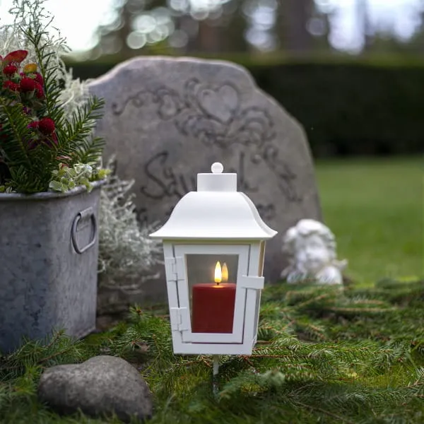 Świeca LED PAULA Czerwona 10 cm czujnik zmierzchu 1200h IP44 — zdjęcie 4