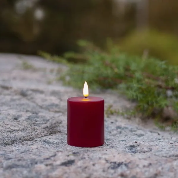 Świeca LED PAULA Czerwona 10 cm czujnik zmierzchu 1200h IP44 — zdjęcie 6