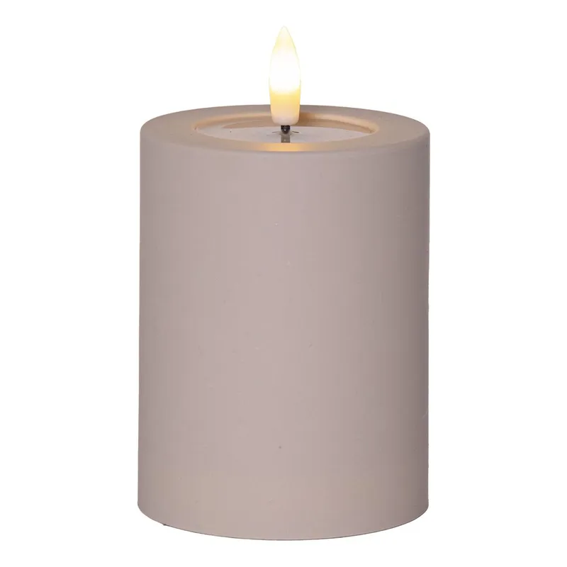 Świeca LED filarowa FLAMME SOFT Beżowa 12,5 cm na baterie 1000h — zdjęcie 2