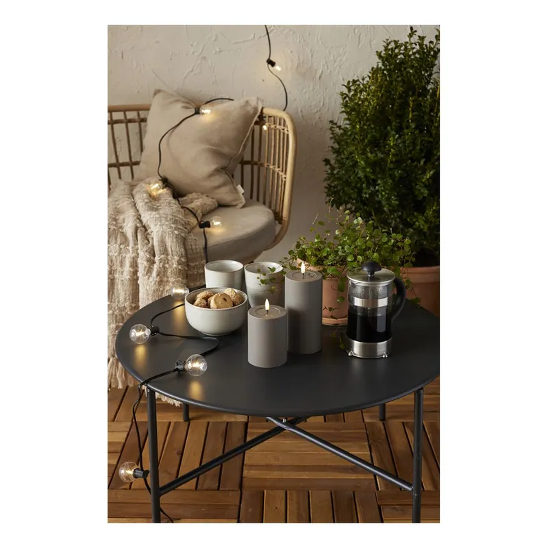 Świeca LED filarowa FLAMME SOFT Szara 12,5 cm na baterie 1000h — zdjęcie 7