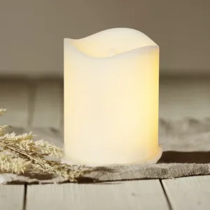Świeca LED plastikowa FLAME CANDLE Biała 7cm IP44 na baterie