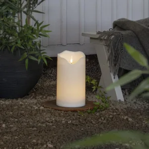 Świeca LED plastikowa FLAMME GRAND Biała 30cm 500h IP44 na baterie