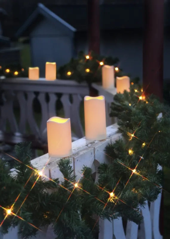 Świeca LED plastikowa PAUL Beżowa 15cm IP44 na baterie — zdjęcie 21