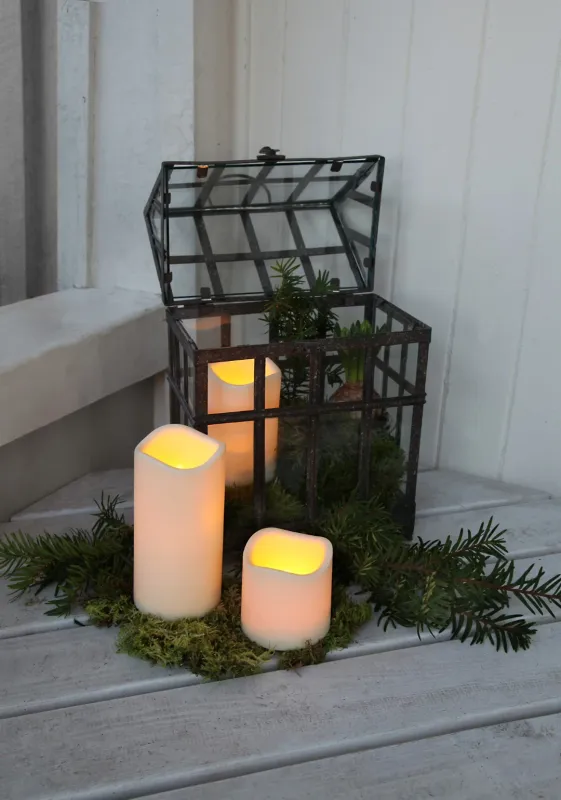 Świeca LED plastikowa PAUL Beżowa 15cm IP44 na baterie — zdjęcie 29
