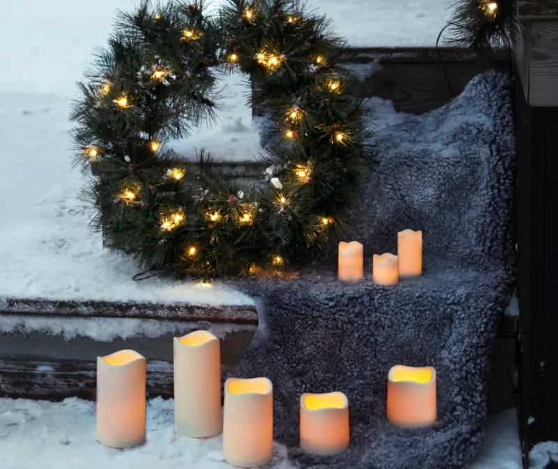 Świeca LED plastikowa PAUL Beżowa 15cm IP44 na baterie — zdjęcie 41