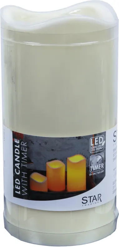 Świeca LED plastikowa PAUL Beżowa 15cm IP44 na baterie — zdjęcie 47