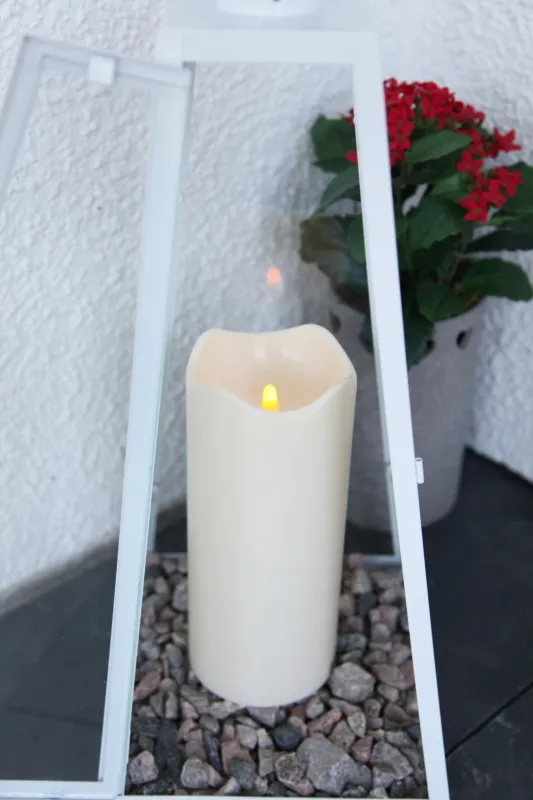 Świeca LED plastikowa PAUL Beżowa 23cm zewnętrzna 1000h IP44 — zdjęcie 12