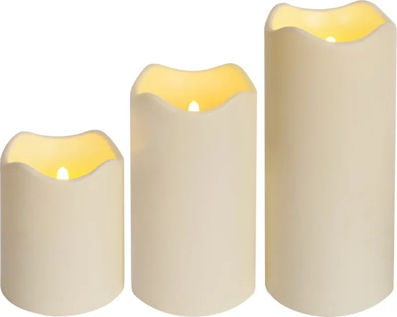 Świeca LED plastikowa PAUL Beżowa 23cm zewnętrzna 1000h IP44 — zdjęcie 7